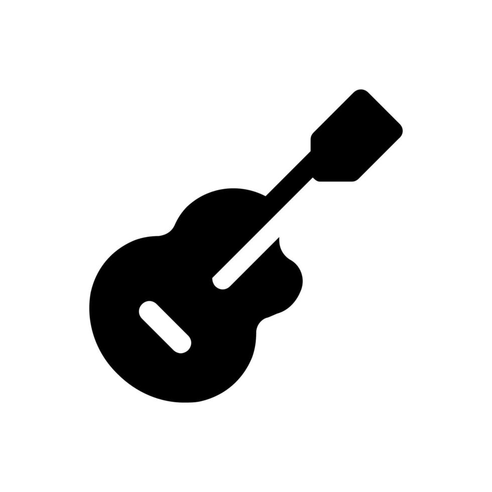 vector de icono de guitarra, signo de instrumento musical acústico aislado sobre fondo blanco. estilo plano de moda para diseño gráfico, logotipo, sitio web, redes sociales, ui, aplicación móvil