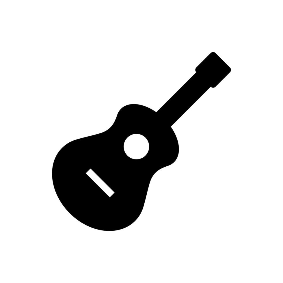 vector de icono de guitarra, signo de instrumento musical acústico aislado sobre fondo blanco. estilo plano de moda para diseño gráfico, logotipo, sitio web, redes sociales, ui, aplicación móvil
