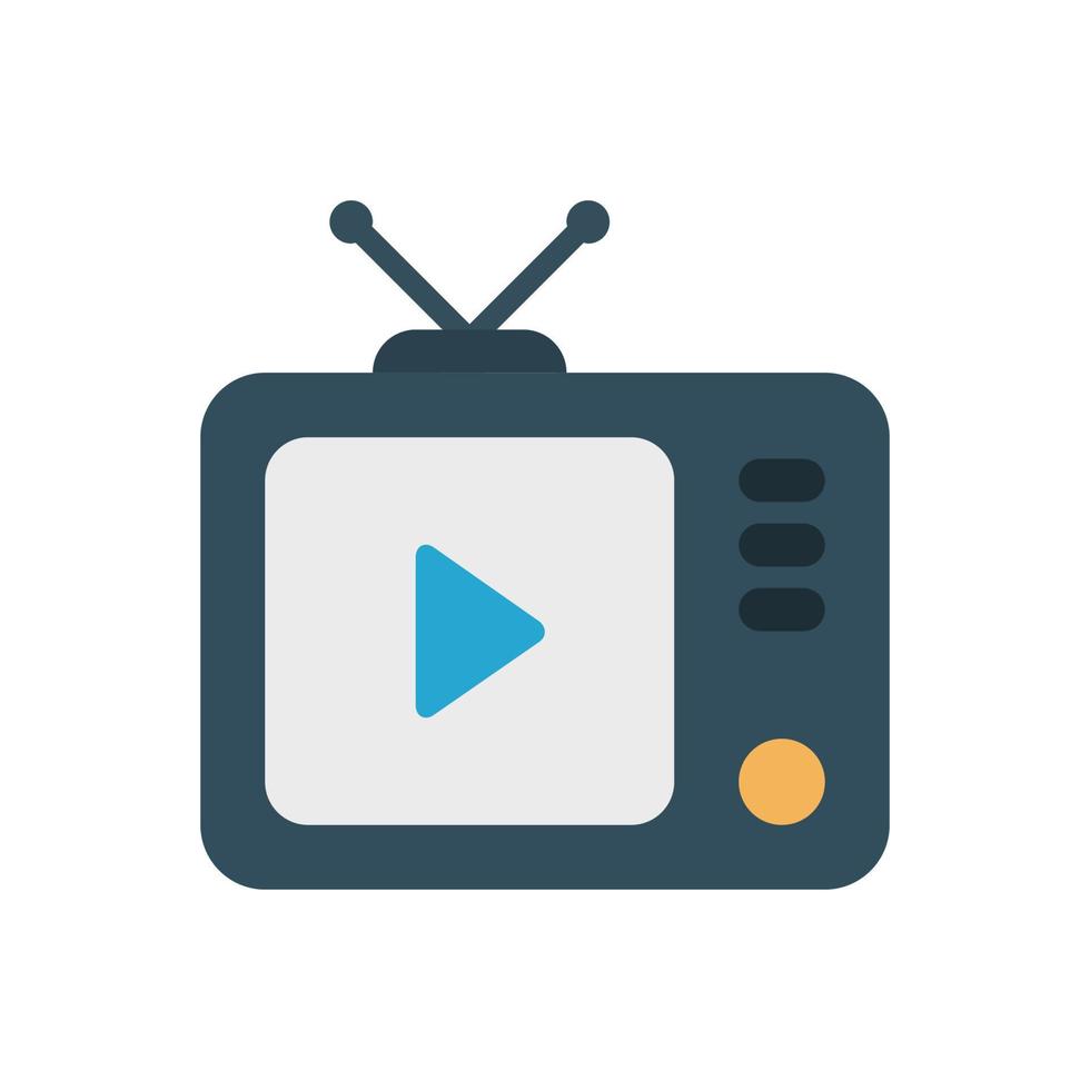 icono de tv en estilo moderno y plano aislado en fondo gris. símbolo de televisión para el diseño de su sitio web, logotipo, aplicación, ui. ilustración vectorial, eps10. vector
