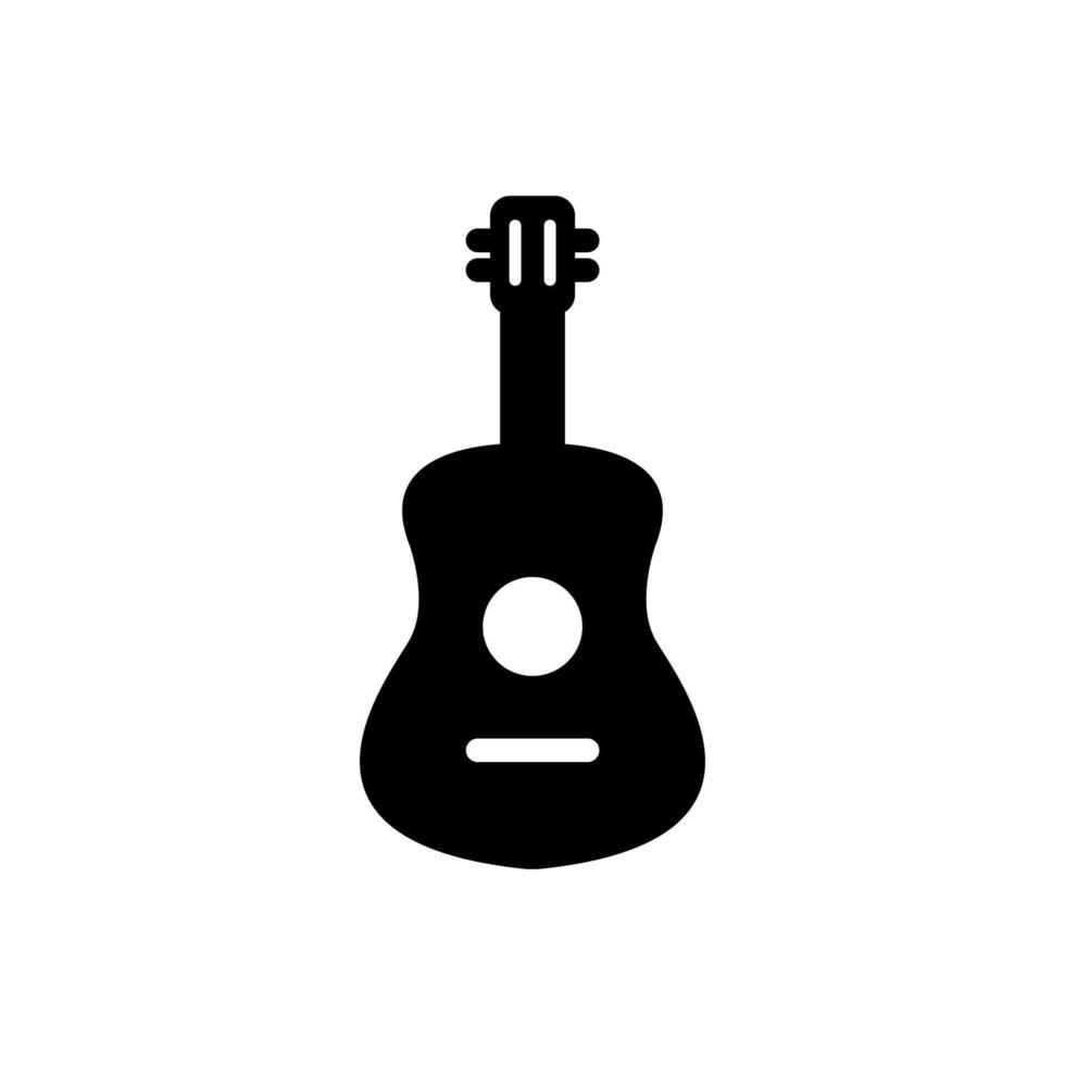 vector de icono de guitarra, signo de instrumento musical acústico aislado sobre fondo blanco. estilo plano de moda para diseño gráfico, logotipo, sitio web, redes sociales, ui, aplicación móvil