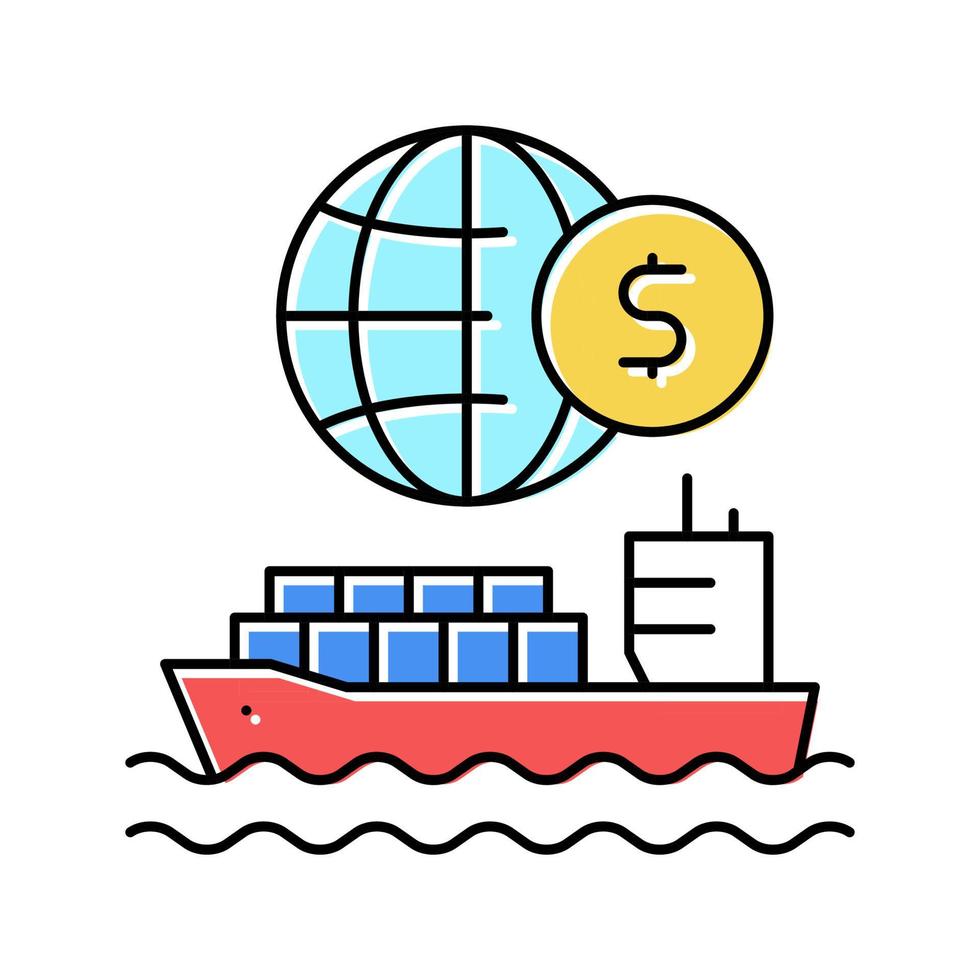 ship transportation color icon vector flat illustration