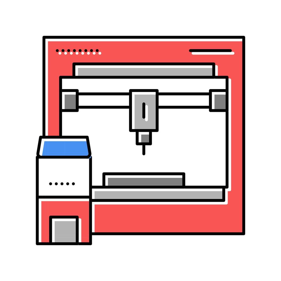 Ilustración de vector de icono de color de impresora 3d