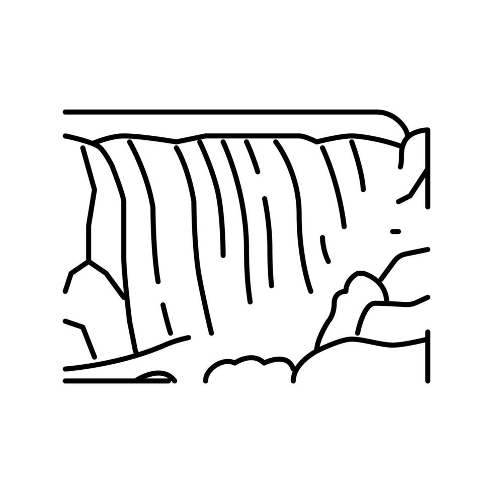 ilustración de vector de icono de línea de cataratas victoria