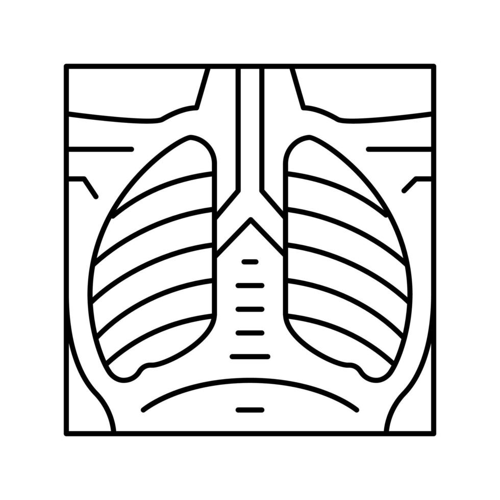 ilustración de vector de icono de línea de rayos x de pulmones