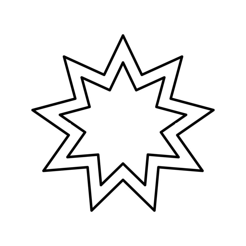 bahai religion line icon vector illustration