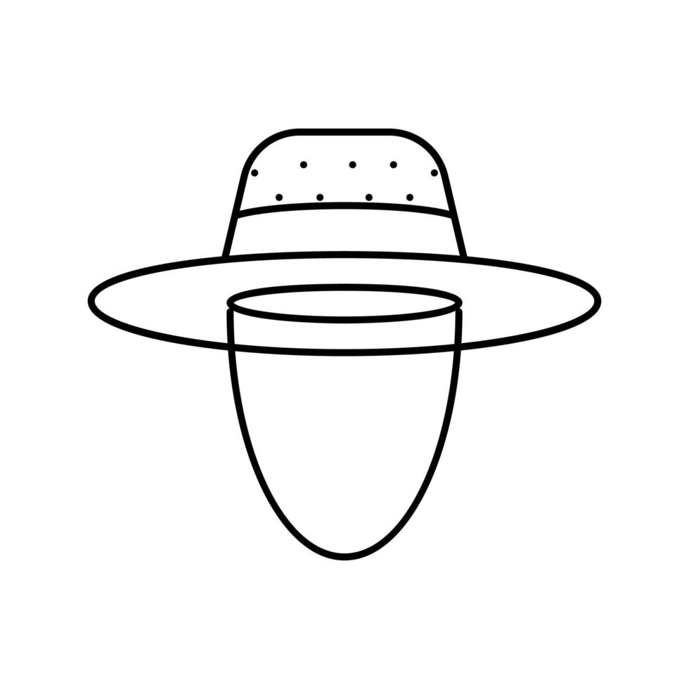 sombrero de paja verano línea icono vector ilustración