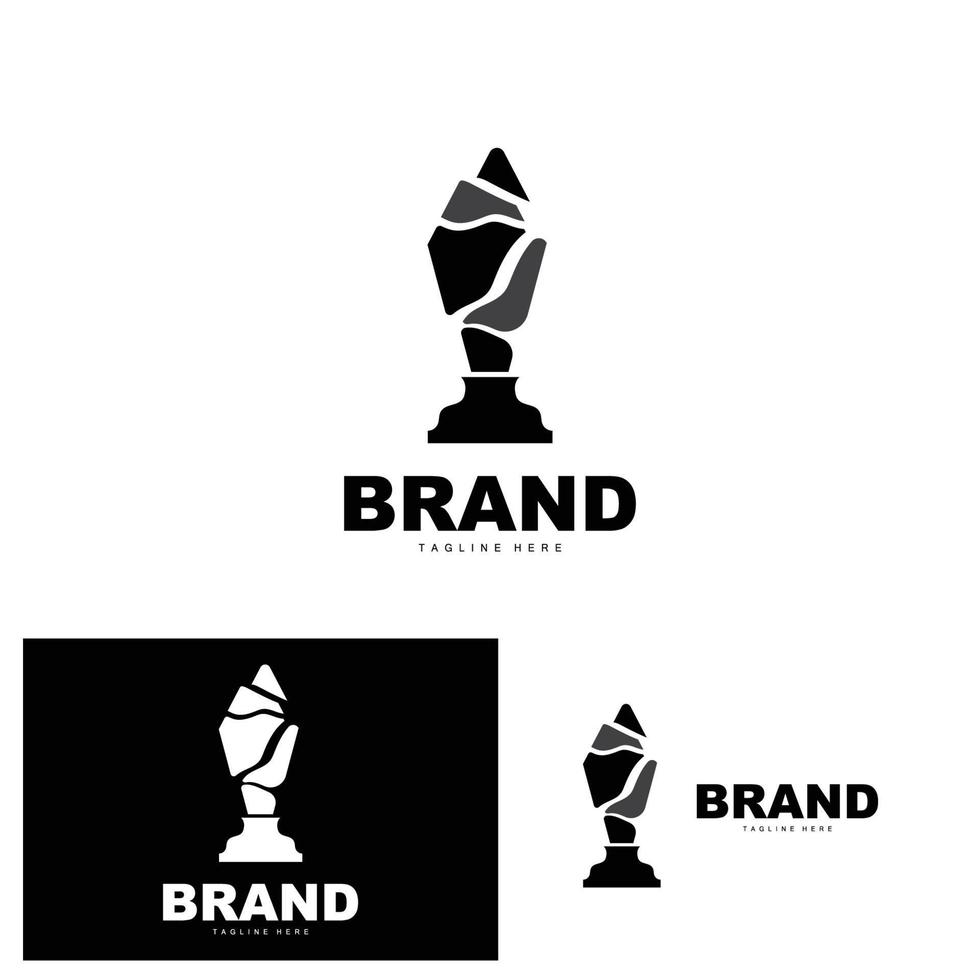 Trophy Logo Design, Award Winner Championship Trophy Vector, Success Brand vector