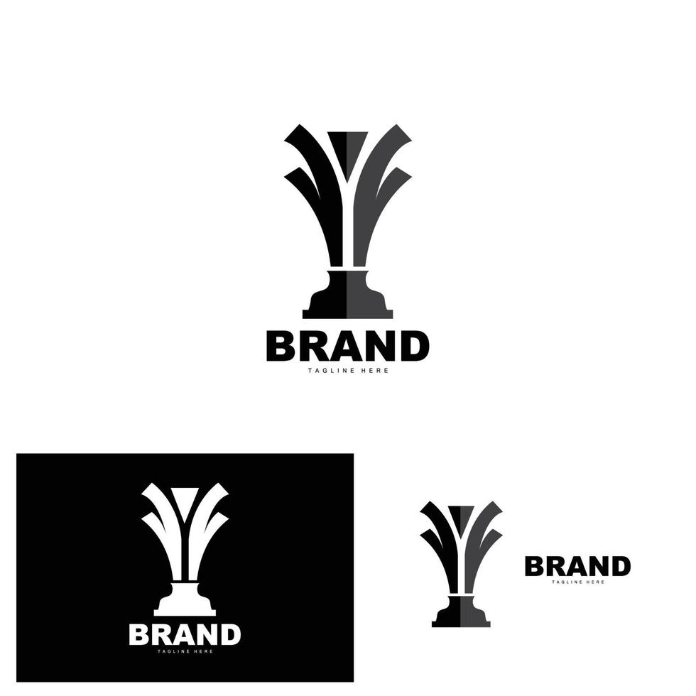 Trophy Logo Design, Award Winner Championship Trophy Vector, Success Brand vector