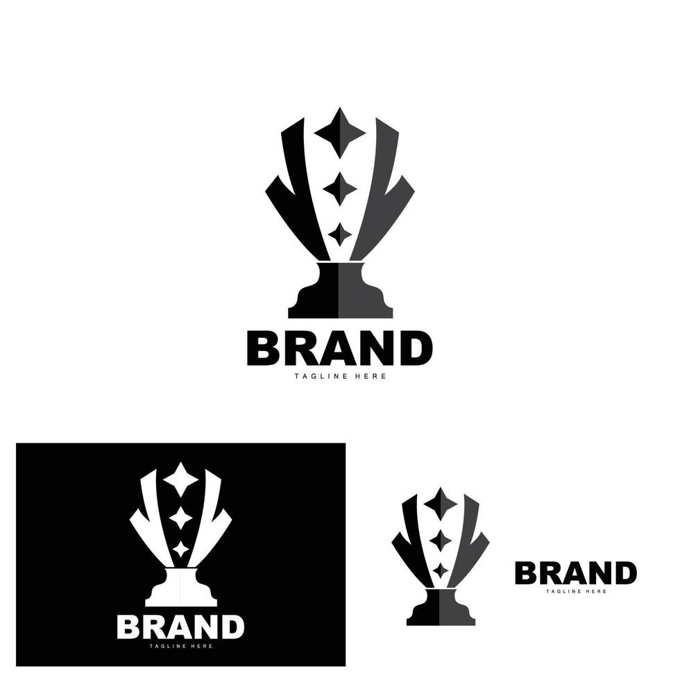 Trophy Logo Design, Award Winner Championship Trophy Vector, Success Brand vector