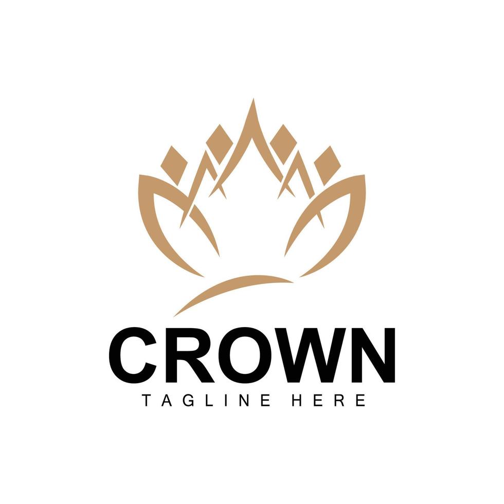 Crown Logo, Royal Design, Throne Holder King And Queen, Vector Icon Brand Product Template Simple Template