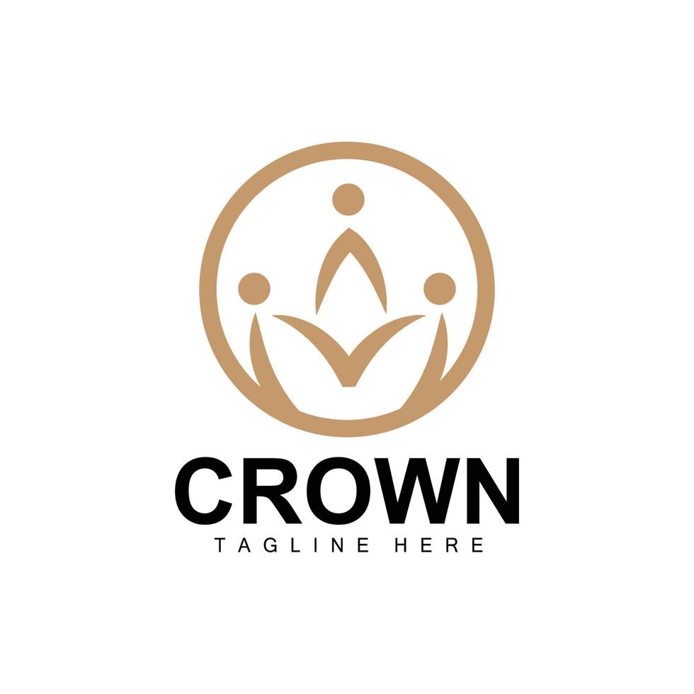 Crown Logo, Royal Design, Throne Holder King And Queen, Vector Icon Brand Product Template Simple Template