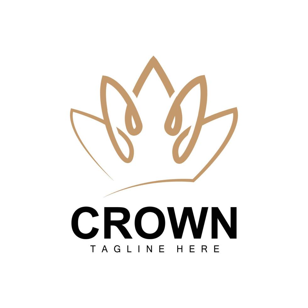 logotipo de la corona, diseño real, sostenedor del trono rey y reina, plantilla de producto de marca de icono vectorial plantilla simple vector