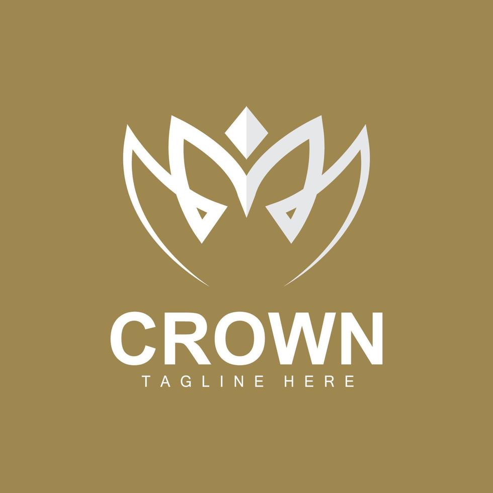 Crown Logo, Royal Design, Throne Holder King And Queen, Vector Icon Brand Product Template Simple Template