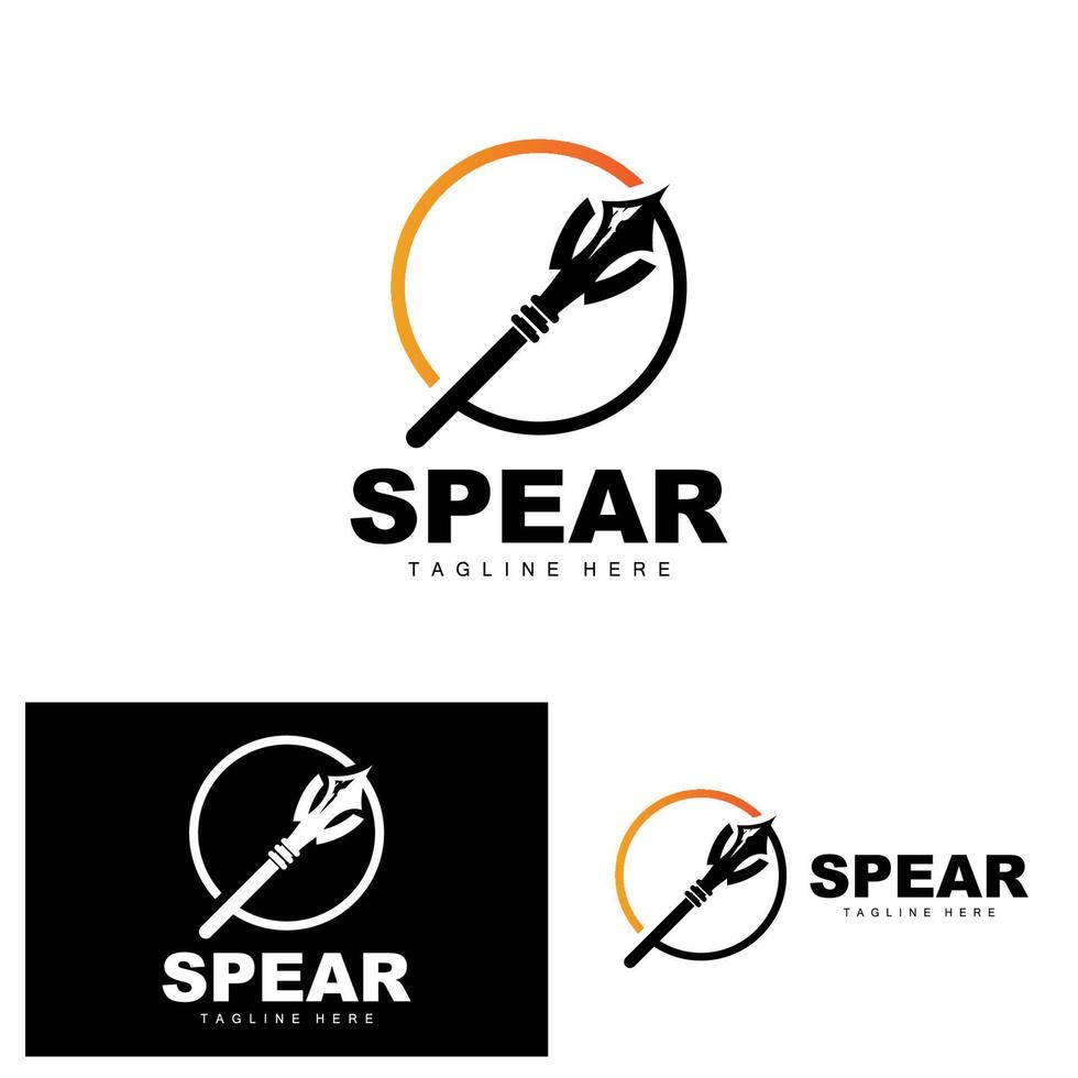 Spear Logo, Long Range Throwing Weapon Target Icon Design, Product And Company Brand Icon Illustration vector