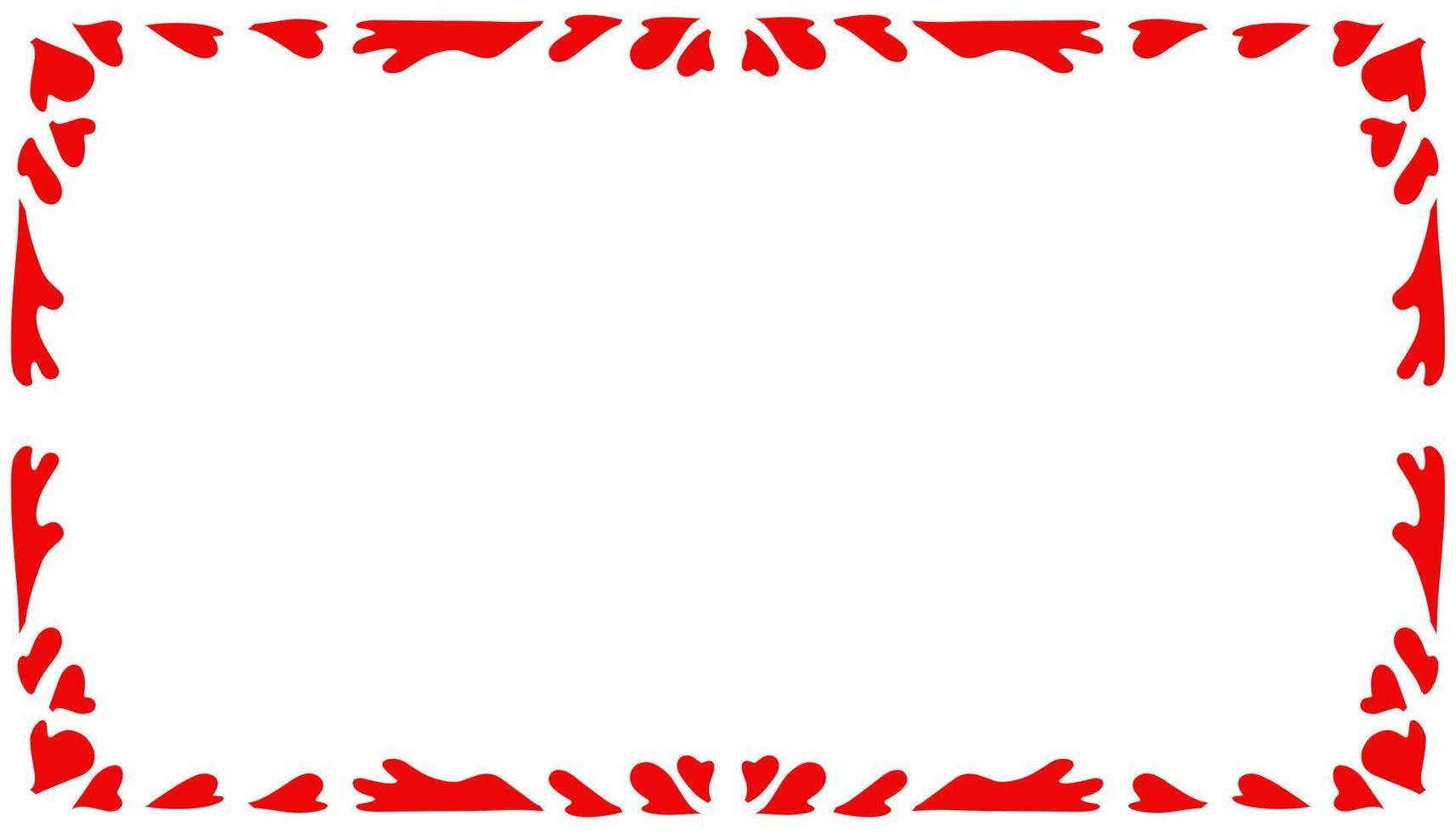 Abstract background with red love shape frame vector
