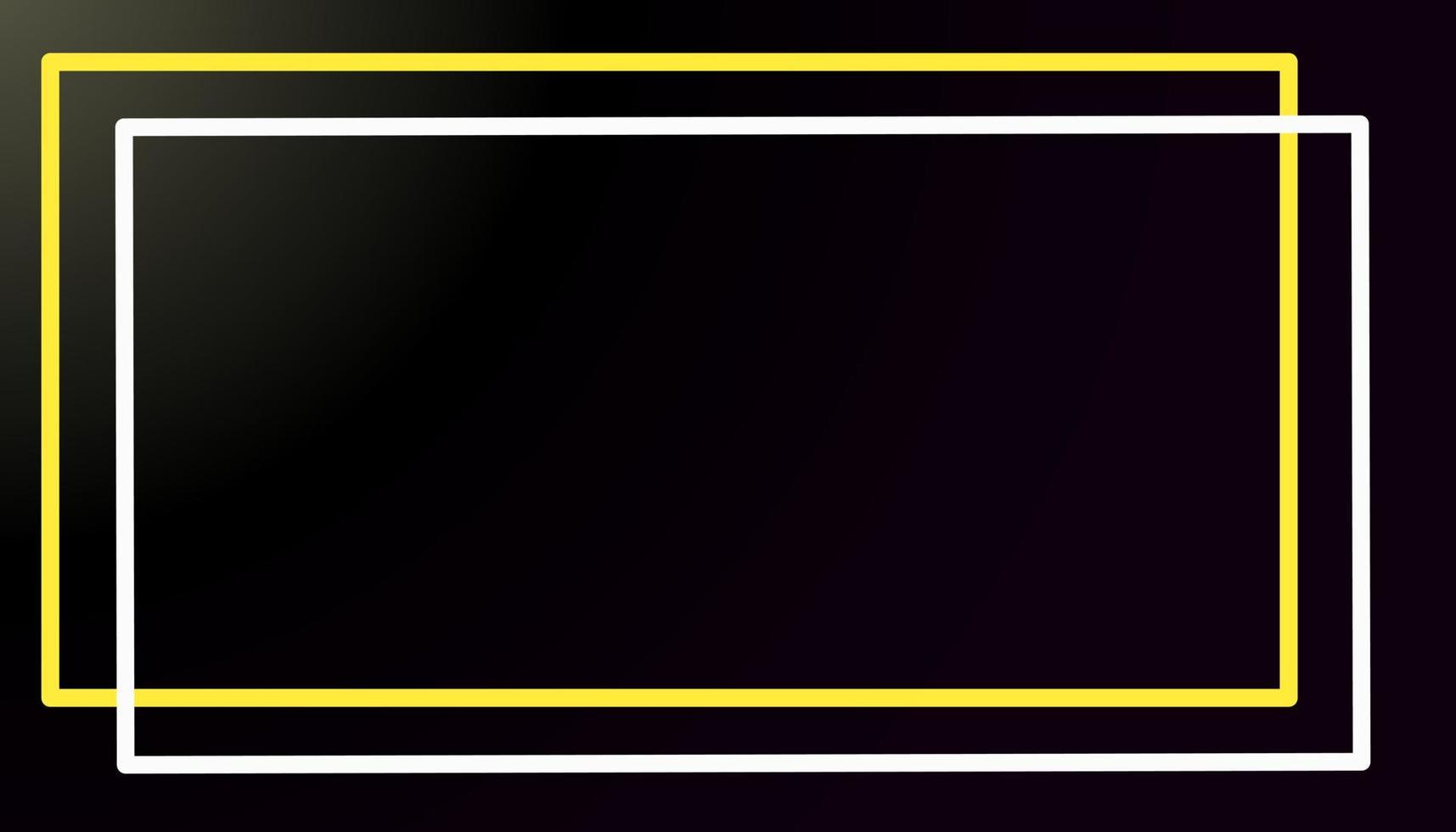 Black abstract background with yellow and white frame vector