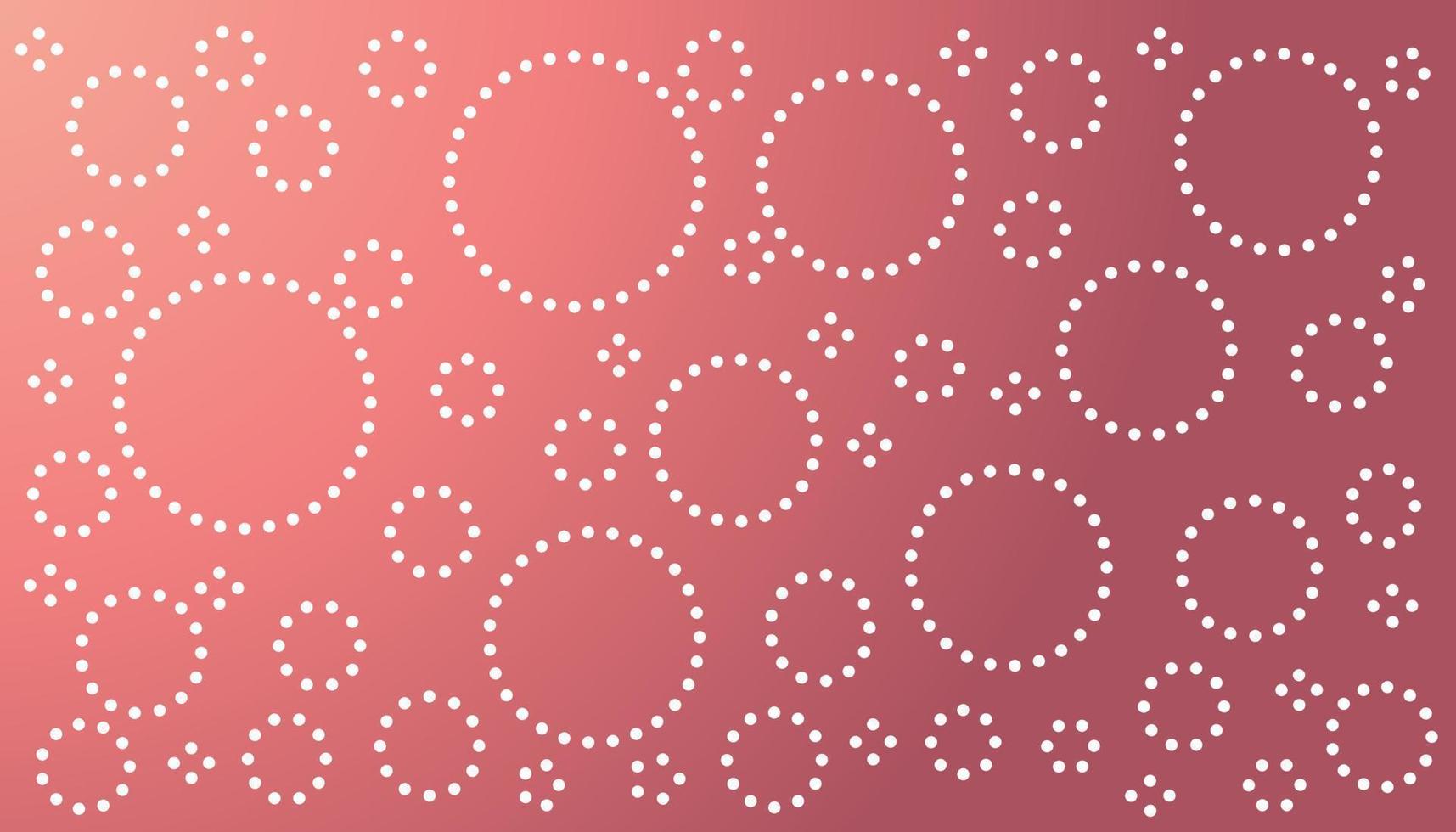 Pink gradient abstract background with lots of white circles. vector