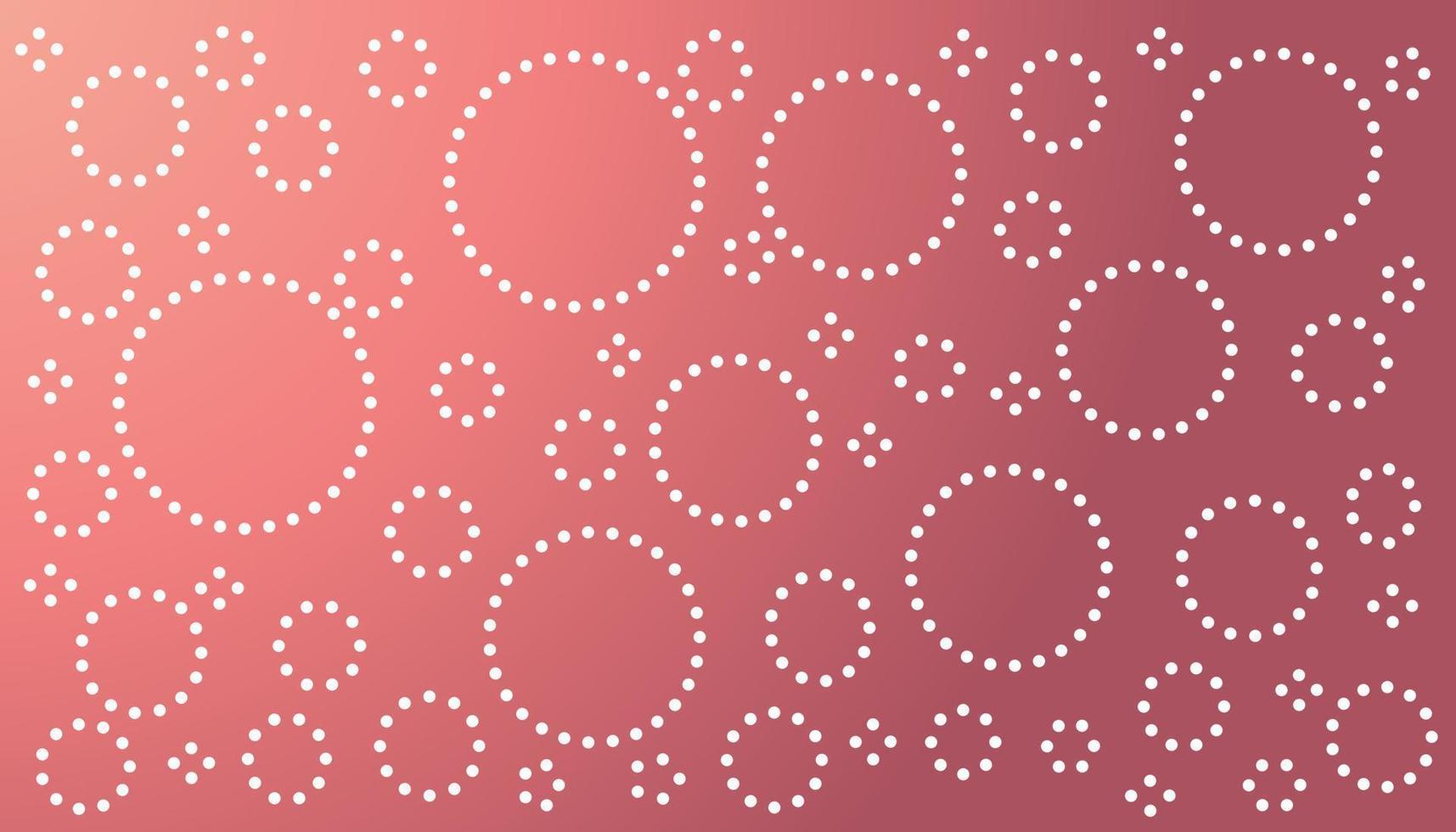 fondo abstracto degradado rosa con muchos círculos blancos. vector