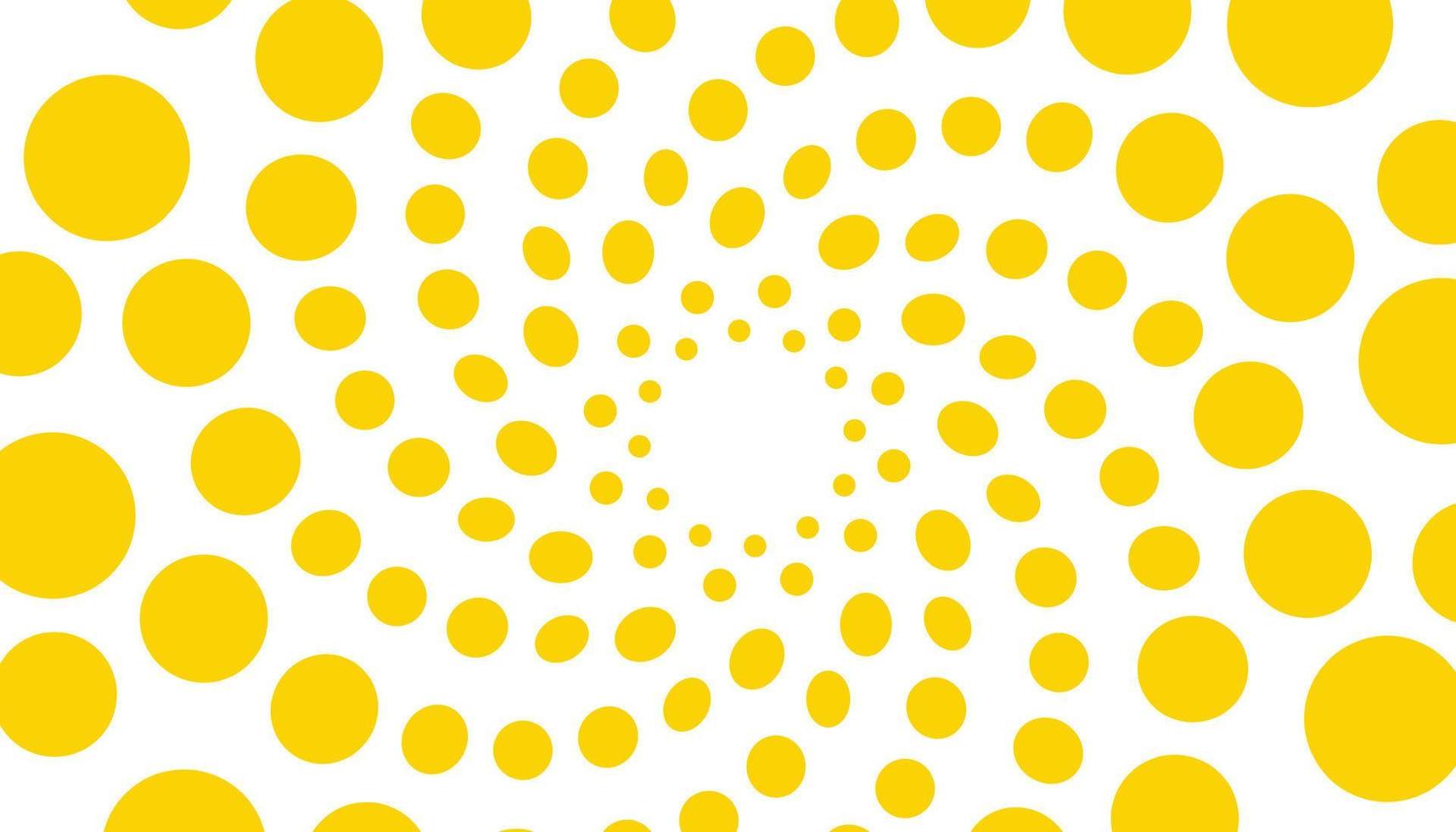 fondo abstracto con bolas espirales amarillas vector