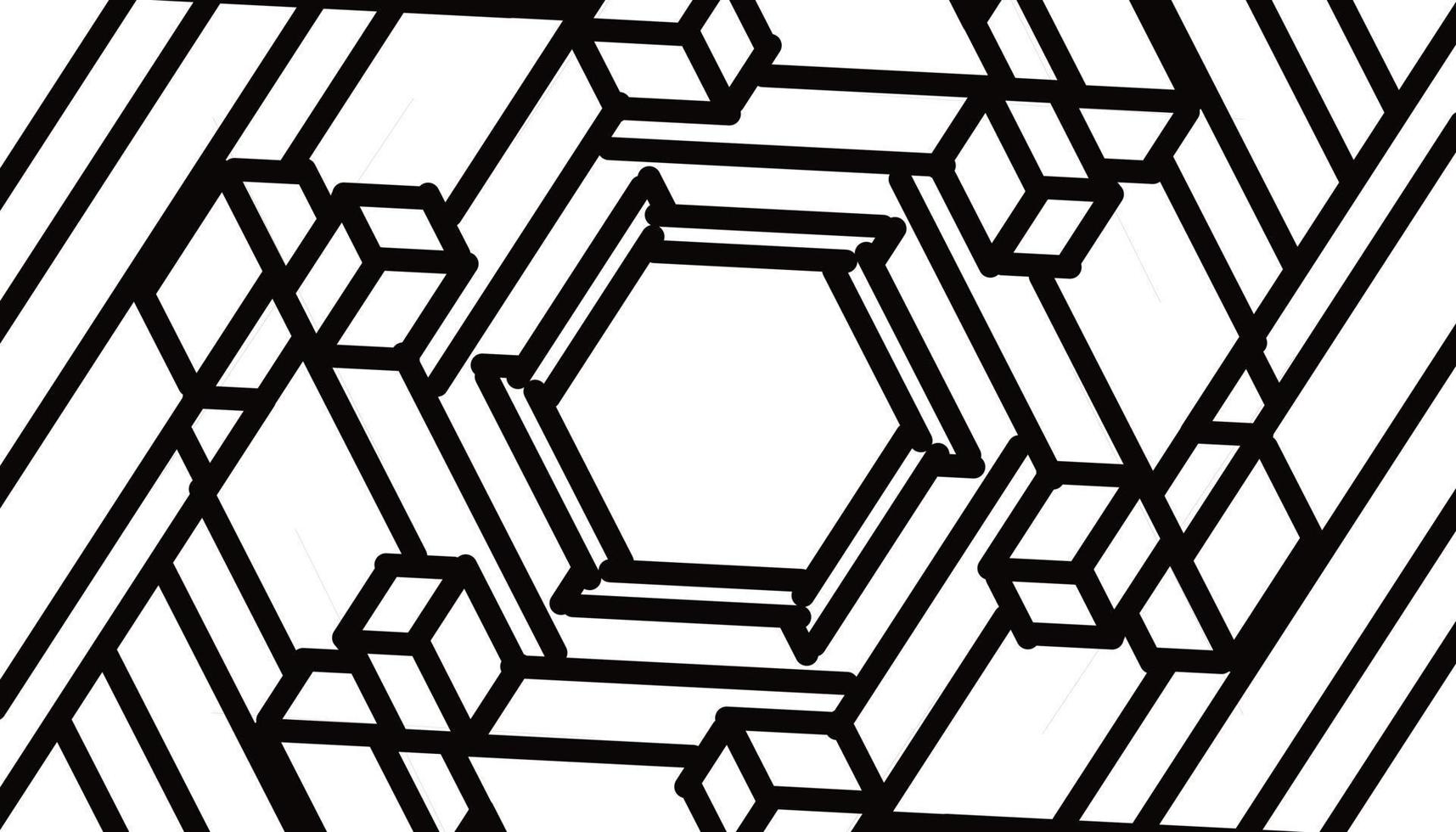 Abstract illustration background with black cube pattern vector