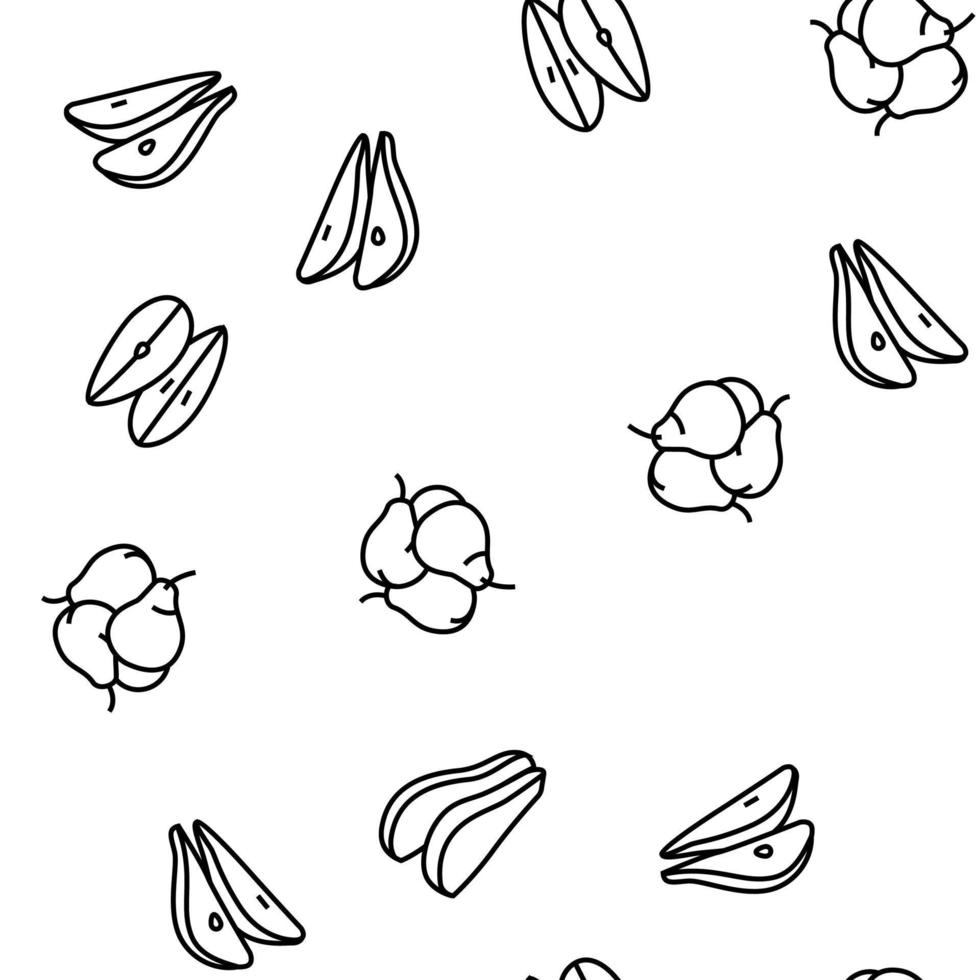 pear fruit green white leaf food vector seamless pattern