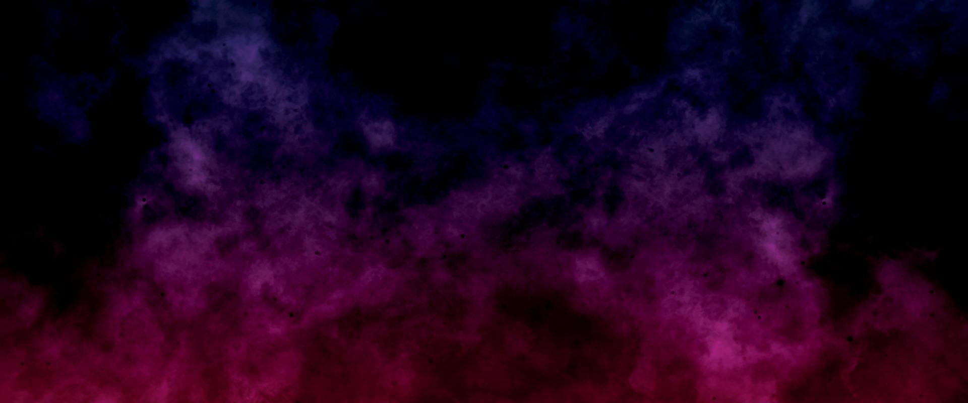 colorido humo morado y rosa. textura de acuarela magenta. papel de neón fucsia cósmico abstracto texturizado. lienzo para el diseño creativo moderno. acuarela de tinta rosa claro brillante sobre fondo negro. vector