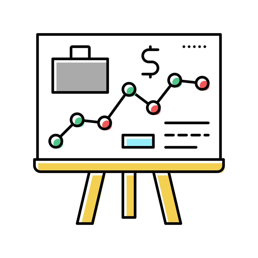 presentation for shareholders color icon vector illustration