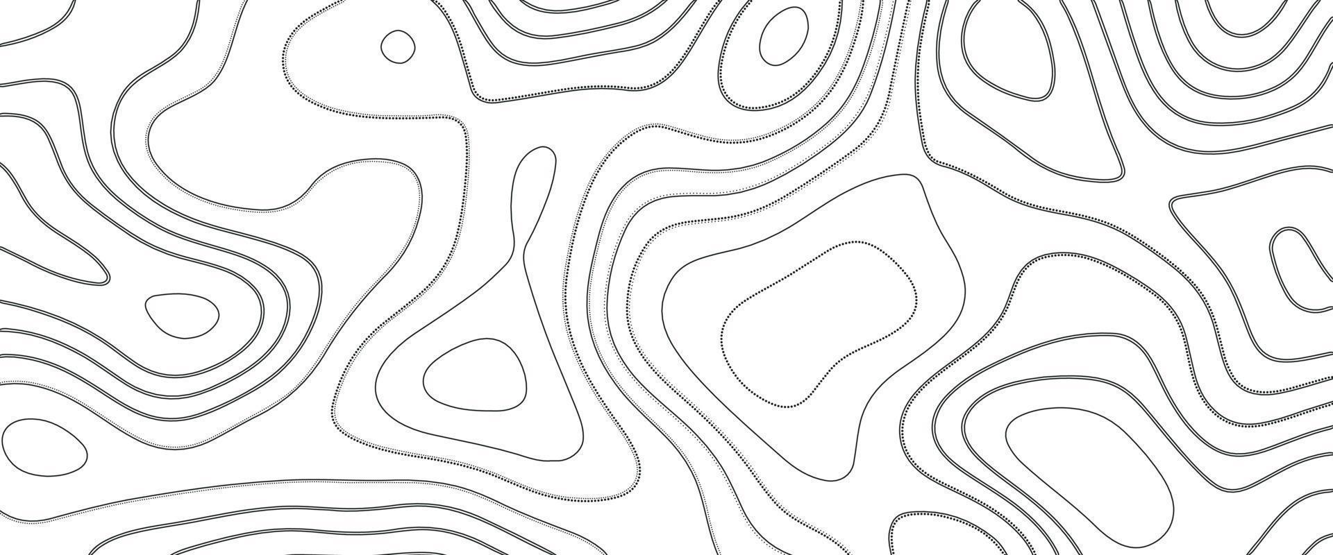 contorno topográfico abstracto en líneas y contornos. relieve montañoso geográfico. concepto de fondo del mapa topográfico. textura de papel vector