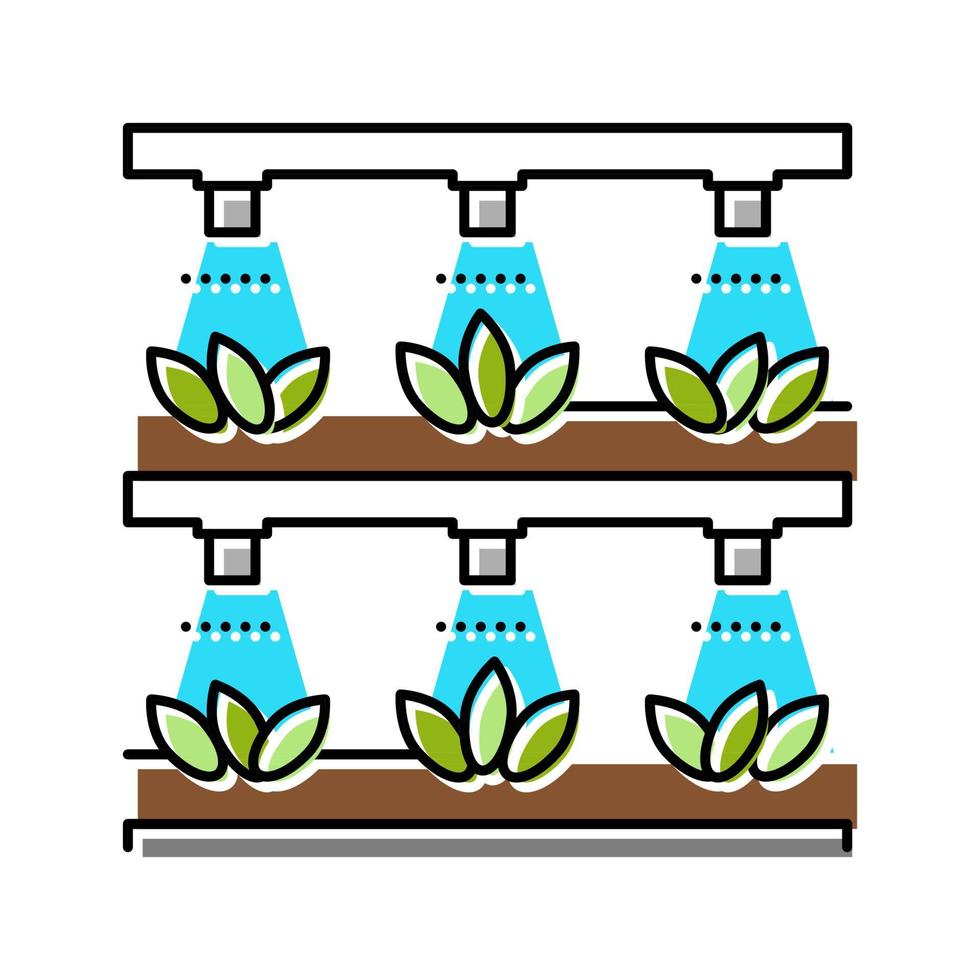 aquaponics agua sistema riego color icono vector ilustración