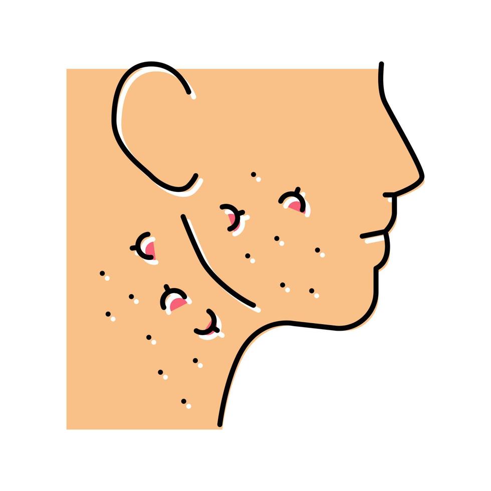 face neck ingrown hair color icon vector illustration