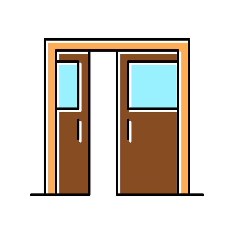 sliding double door color icon vector illustration