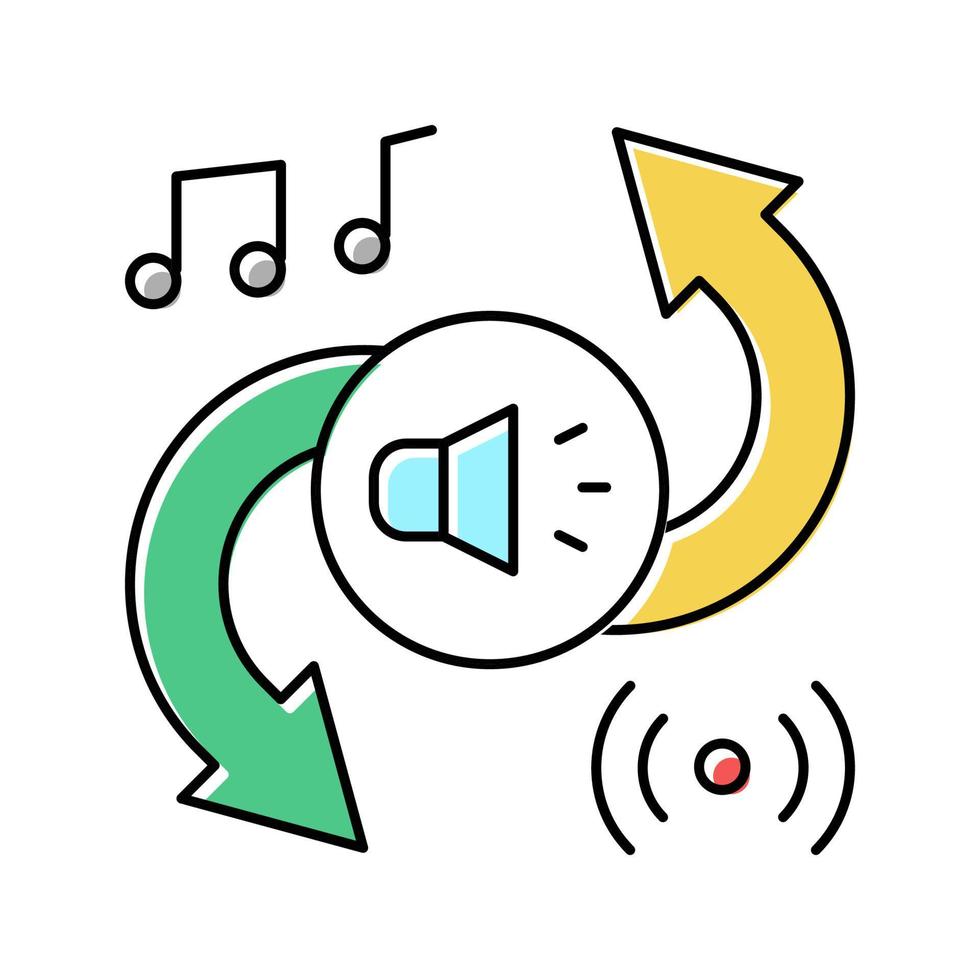 audio converter color icon vector illustration