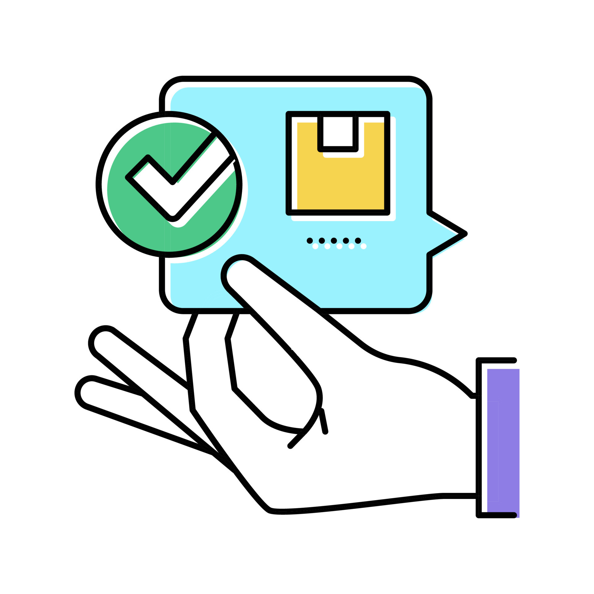 order delivered accepted review color icon vector illustration 19589185