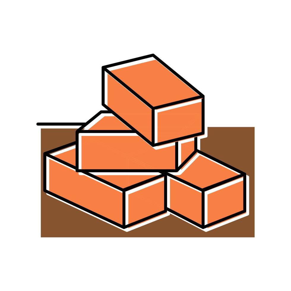 brick for building color icon vector illustration