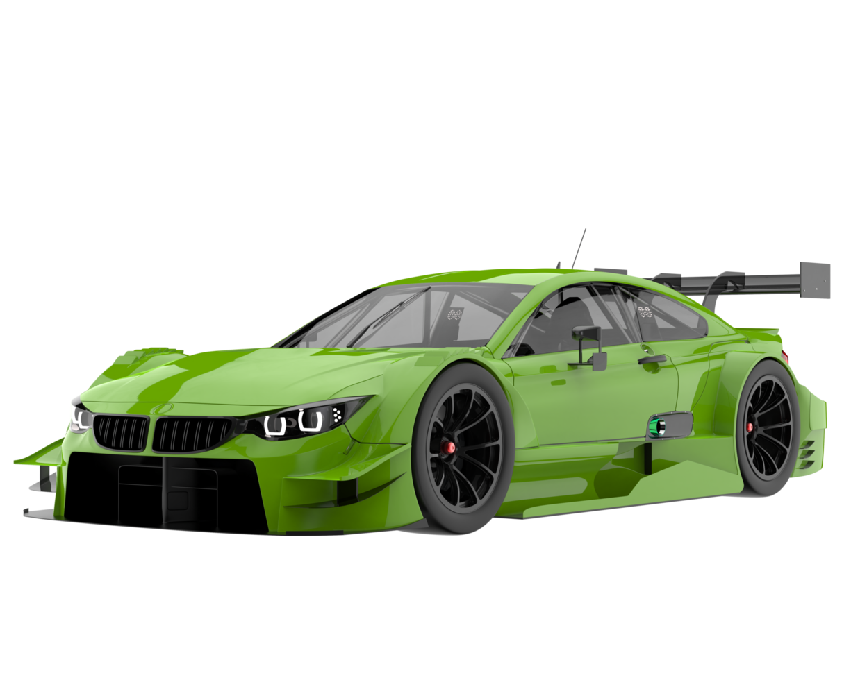 Race car isolated on transparent background. 3d rendering - illustration png