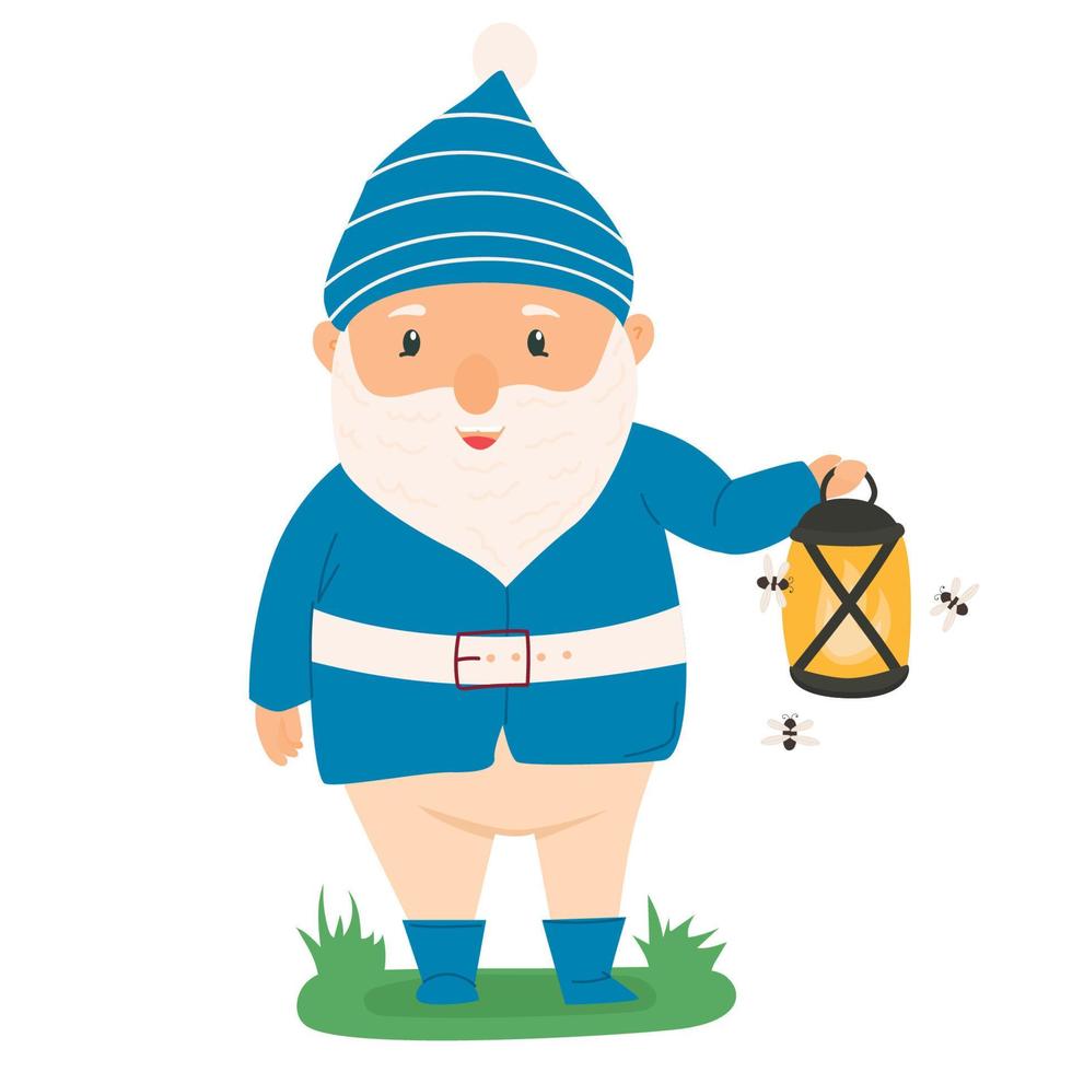 Dear gnome. Cartoon character. Forest inhabitant. Protected from misfortune. Mythical hero. For your design. vector