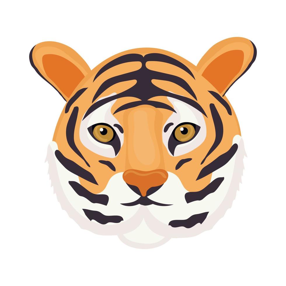 Tiger. The symbol of 2022. Japanese tiger. Animals. Vector illustration in a modern flat style.