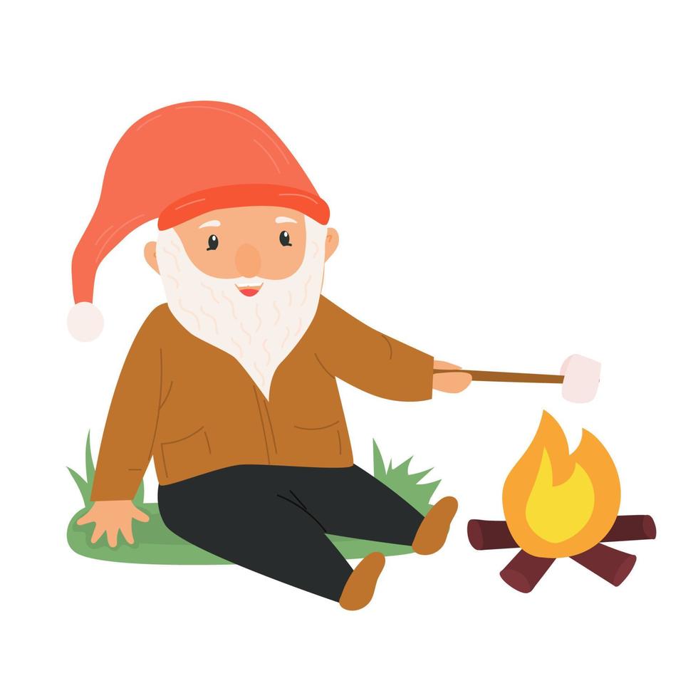 Dear gnome. Cartoon character. Forest inhabitant. Protected from misfortune. Mythical hero. For your design. vector