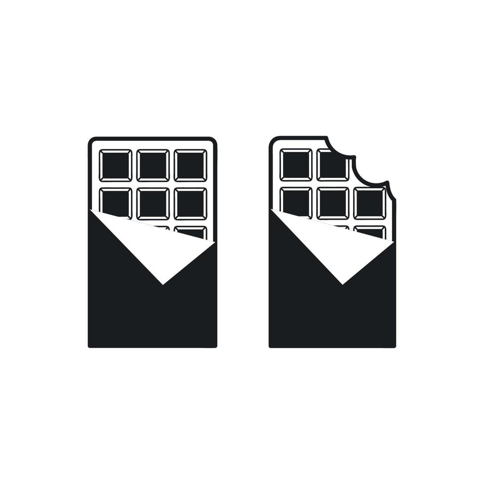 Chocolate. Icon in flat style. Black. Isolated on white background. vector
