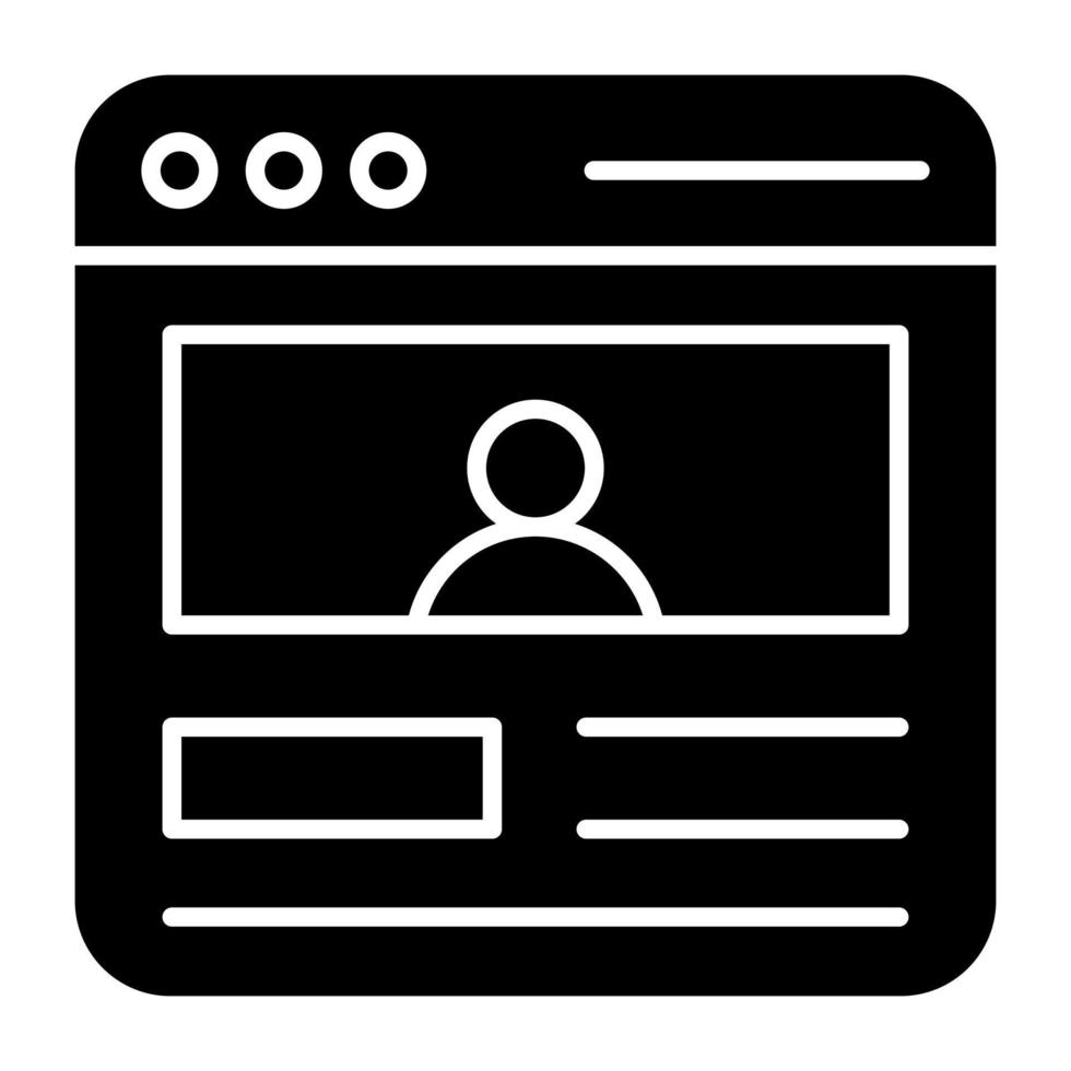 Editable design icon of web profile vector