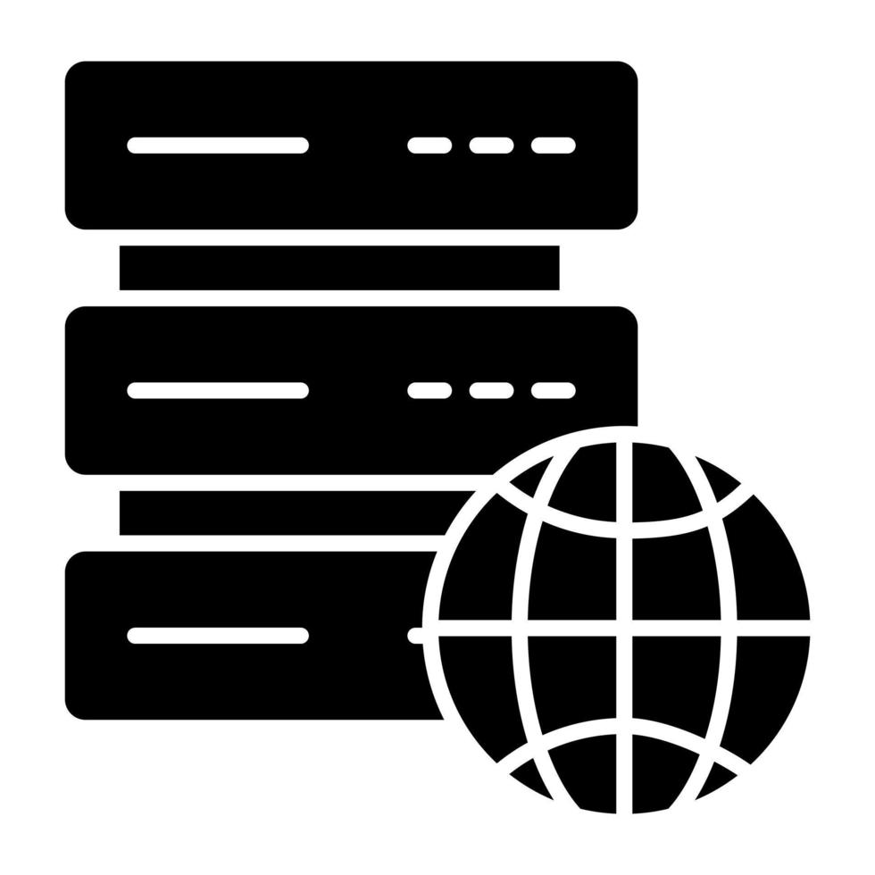 Ab editable design icon of global server vector