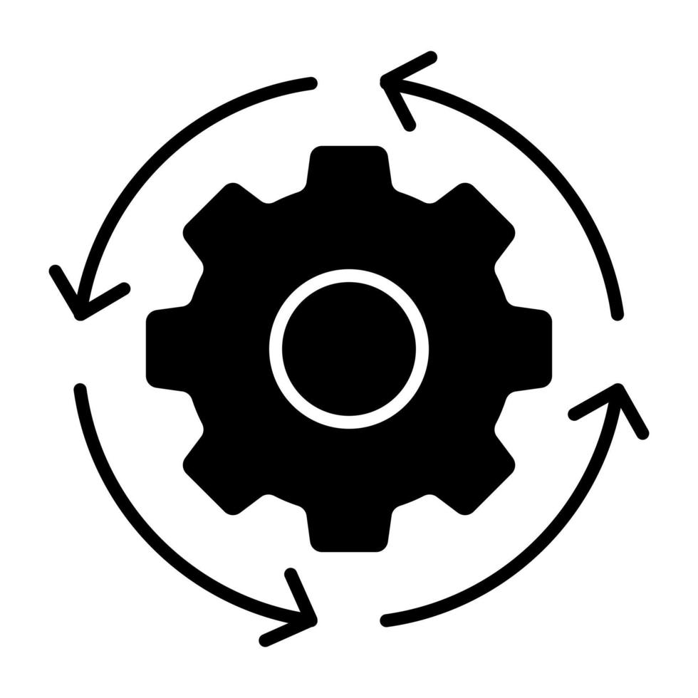 un ícono de diseño único de configuración de actualización vector