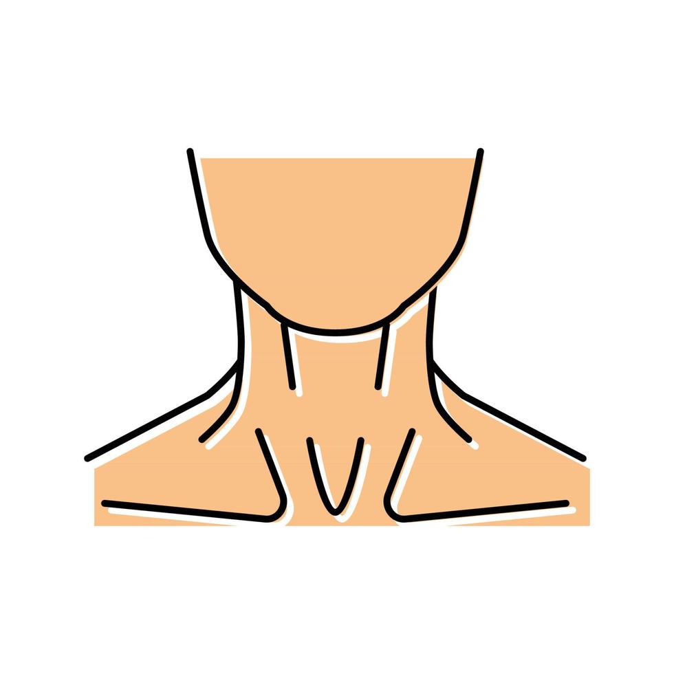 cuello cuerpo humano color icono vector ilustración