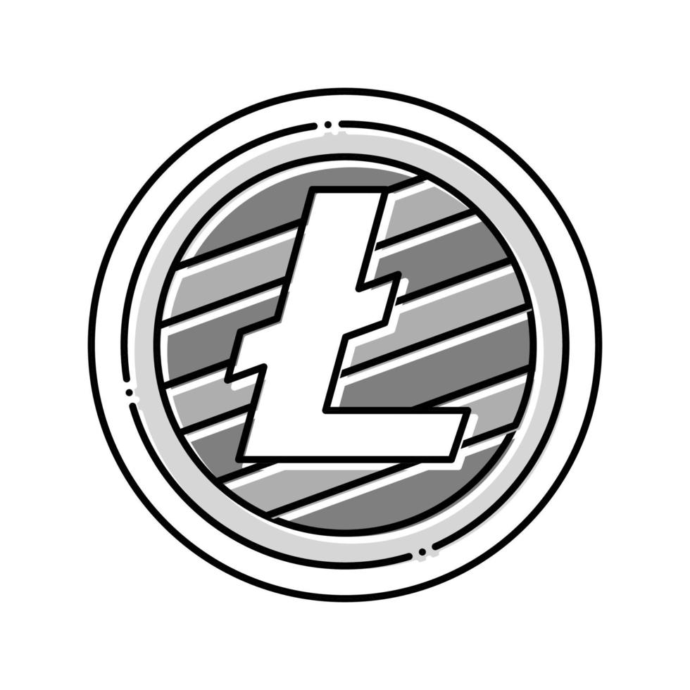 litecoin cryptocurrency color icon vector illustration