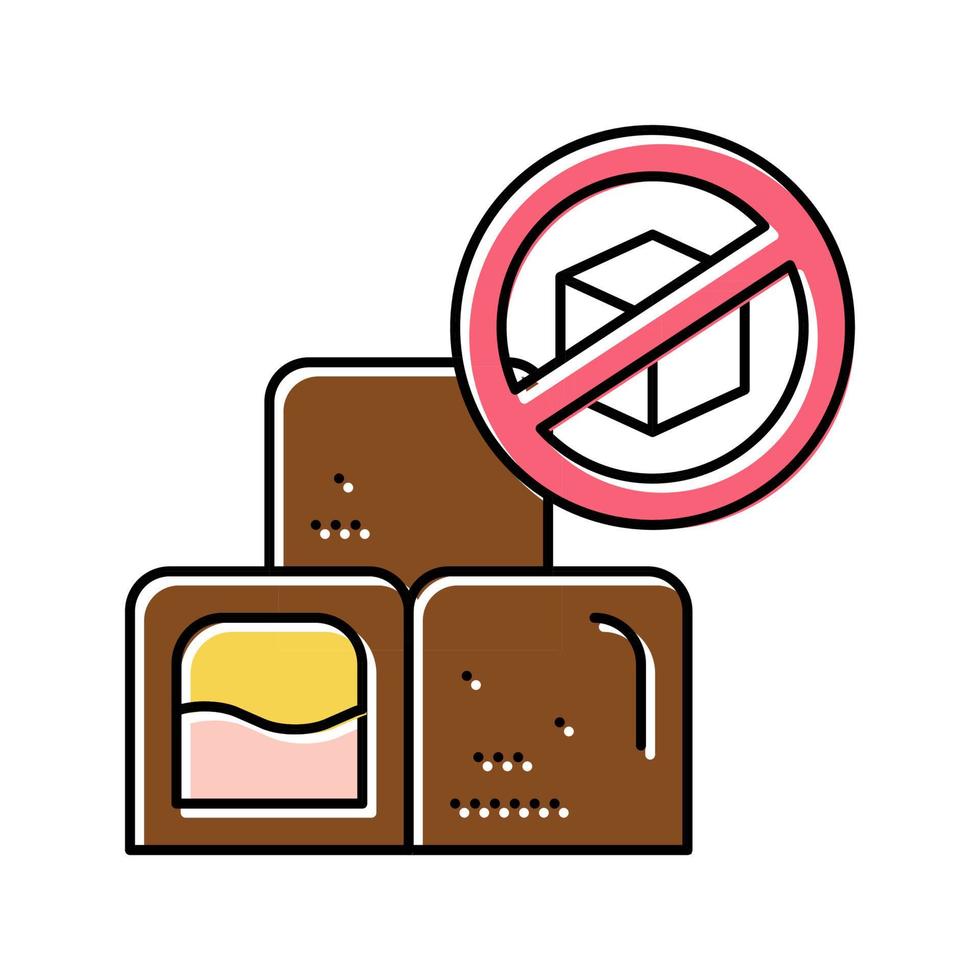 icono de color de caramelo de chocolate sin azúcar ilustración vectorial vector