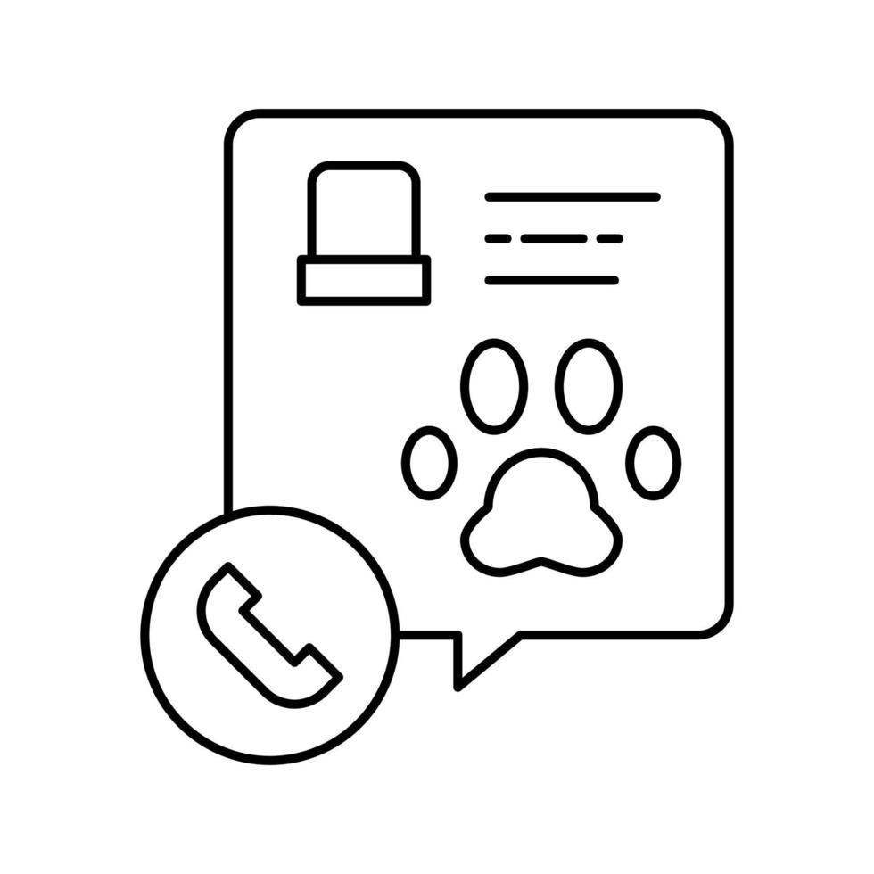 calling pet funeral service line icon vector illustration