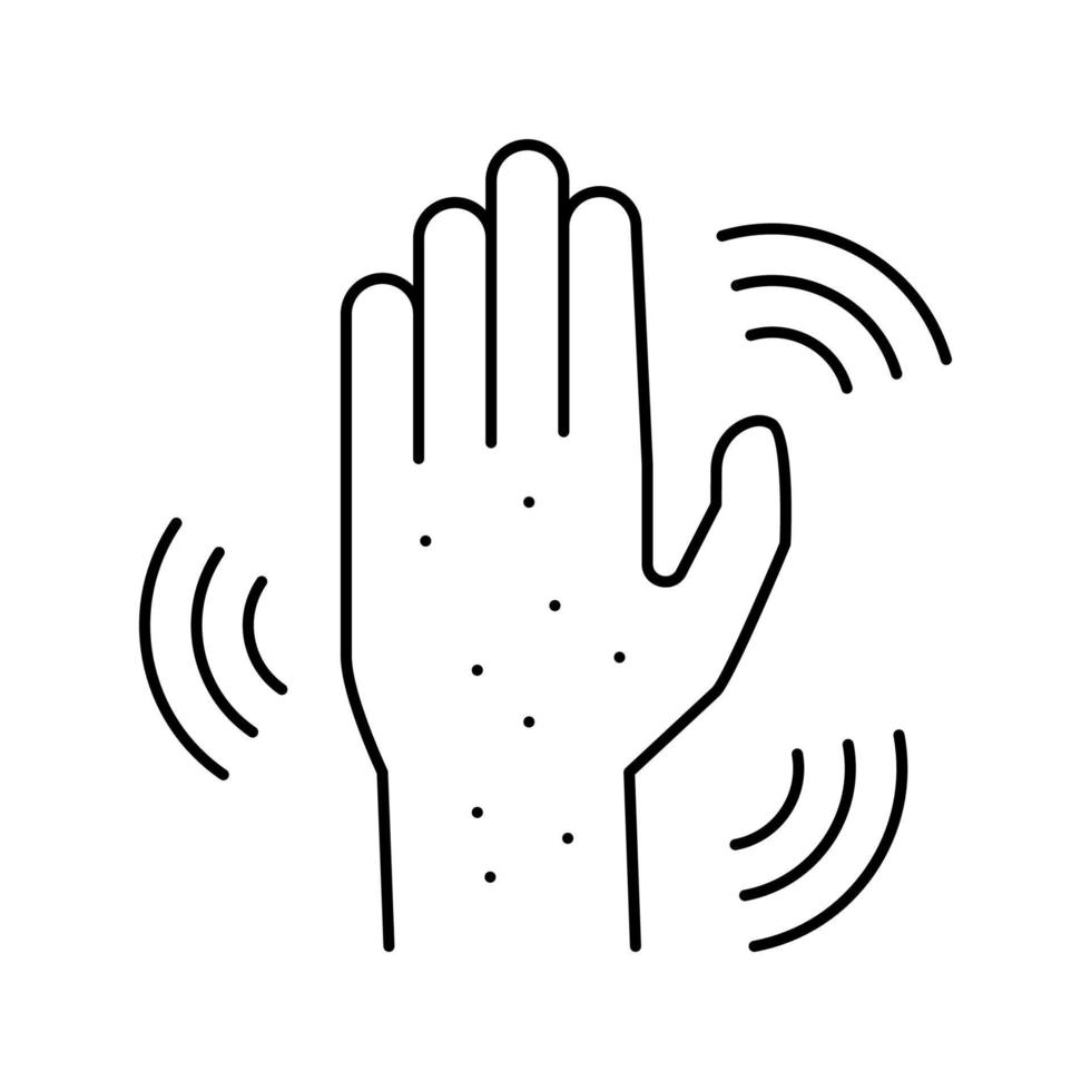 rash hand line icon vector illustration