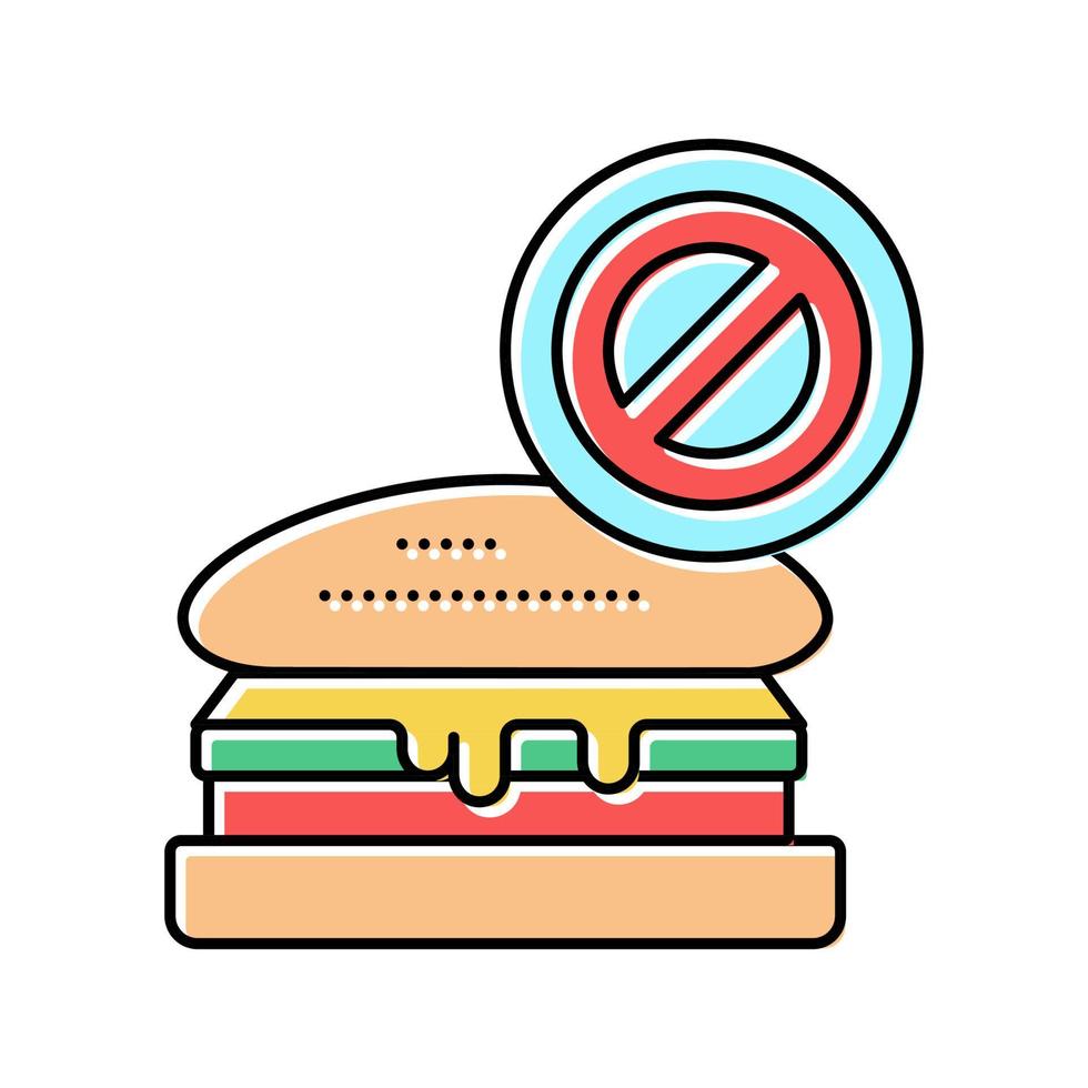 ilustración de vector de icono de color de dieta de diabetes sin grasa