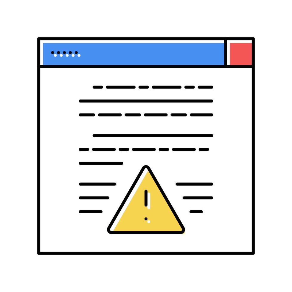 web site with virus color icon vector illustration