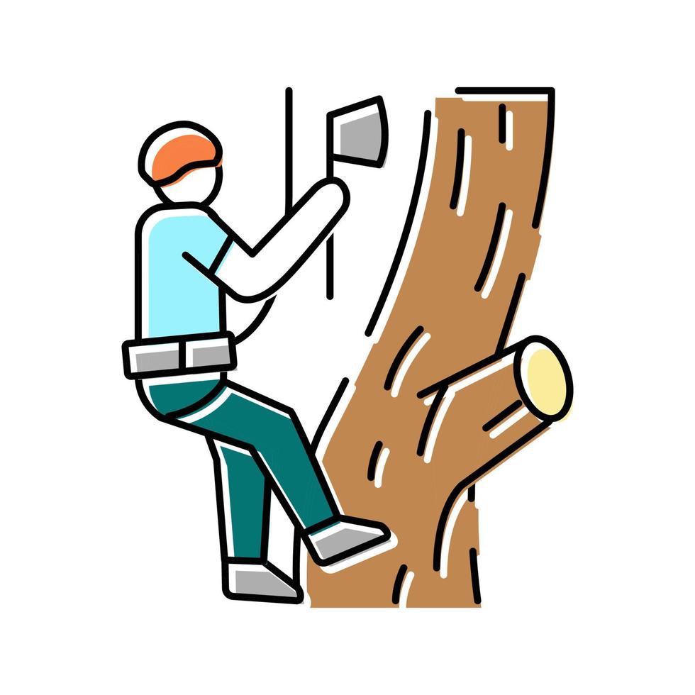 tree surgery landscape color icon vector illustration